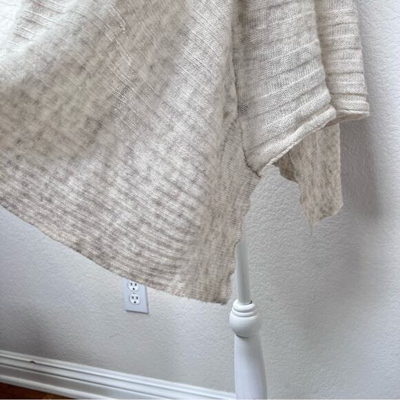 Anthropologie Moth Cardigan Women Small Oatmeal Cream Wool Blend Open Front - Picture 6 of 9